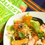 keto chicken taco salad with quest protein chips