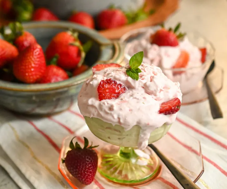 keto strawberry four ingredient ice cream served