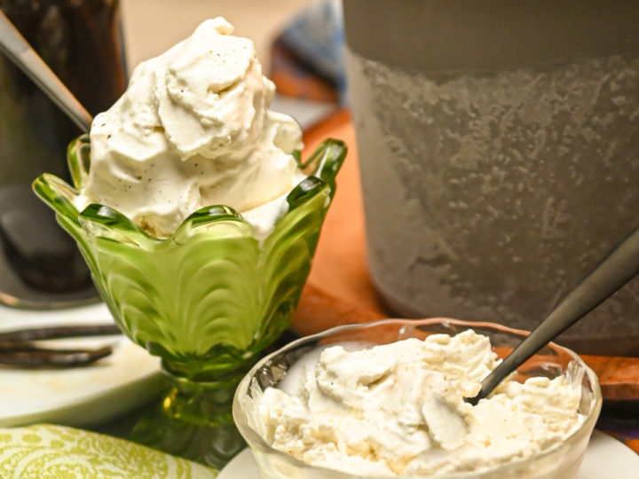 keto vanilla bean ice cream featured image