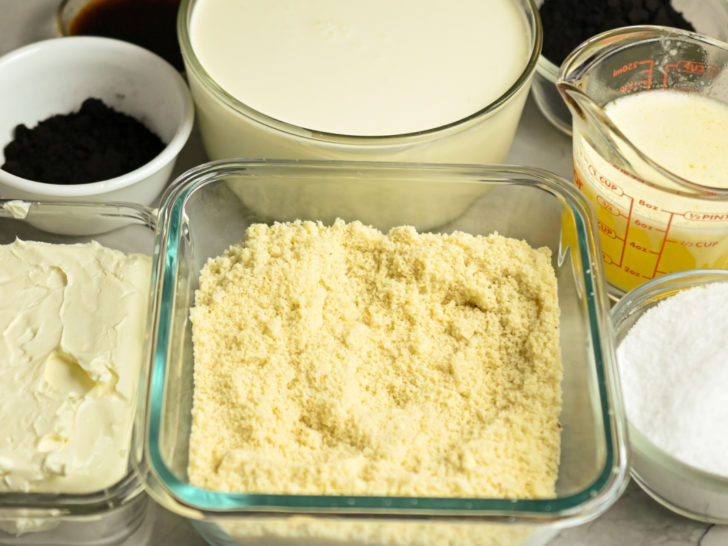 Ingredients for a low carb dirt cake recipe