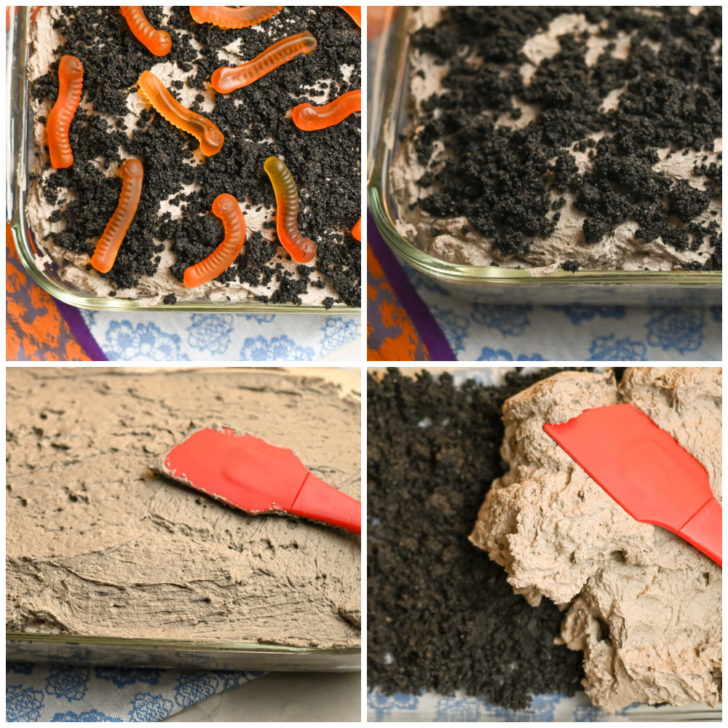 keto oreo dirt cake process pictures
