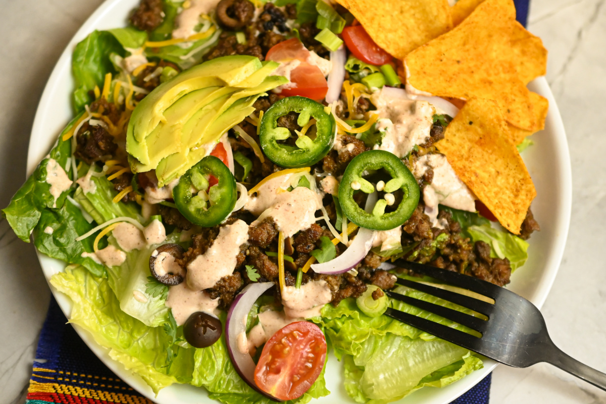 Keto Ground Beef Taco Salad · Fittoserve Group