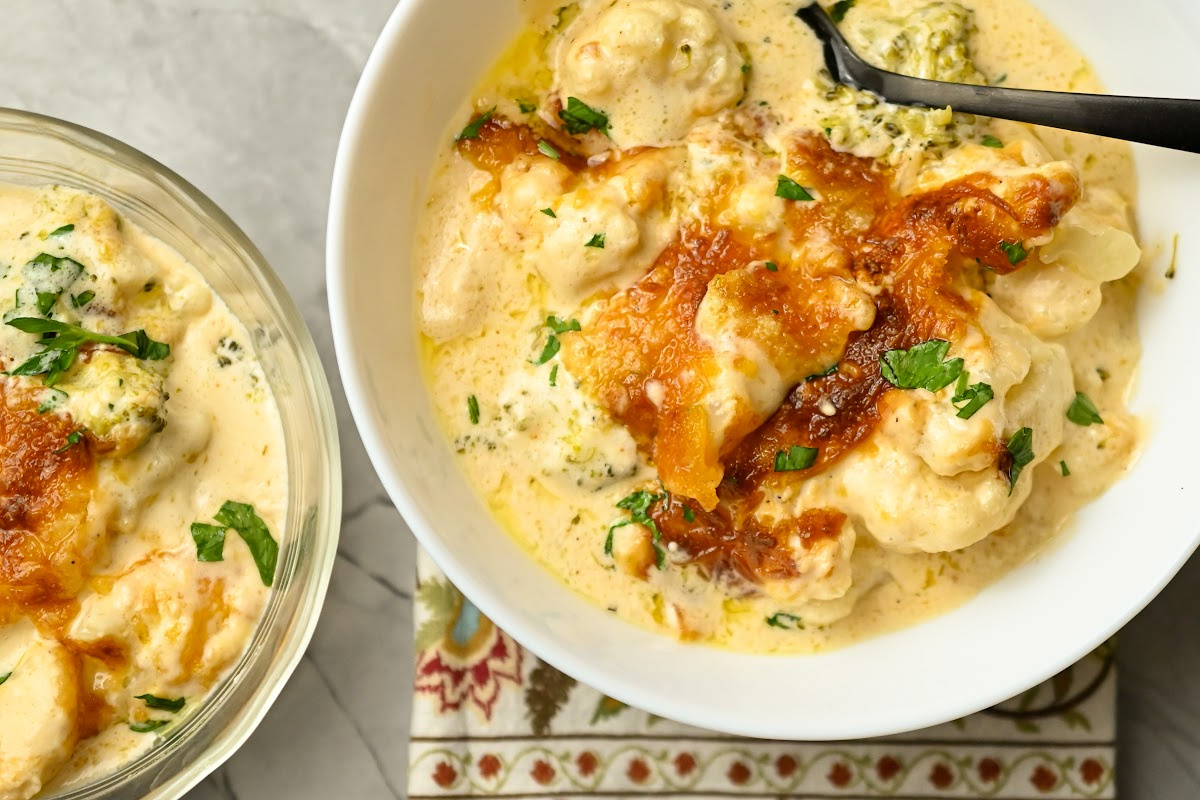 Easy Keto Cauliflower Broccoli Mac And Cheese · Fittoserve Group