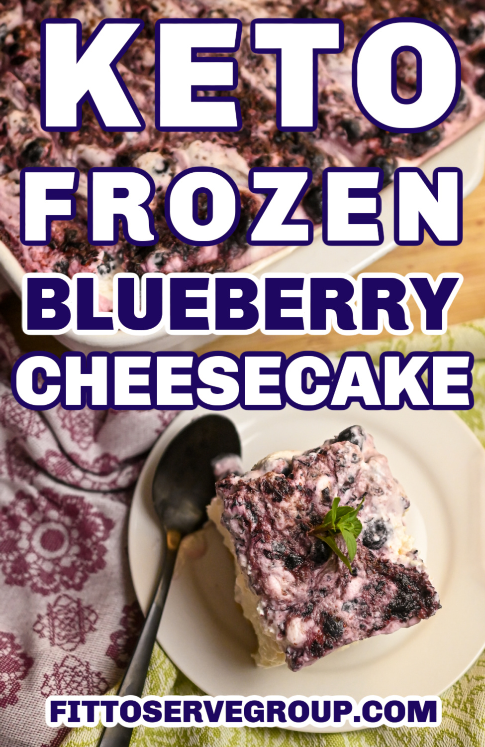 Keto Frozen Blueberry Cheesecake
