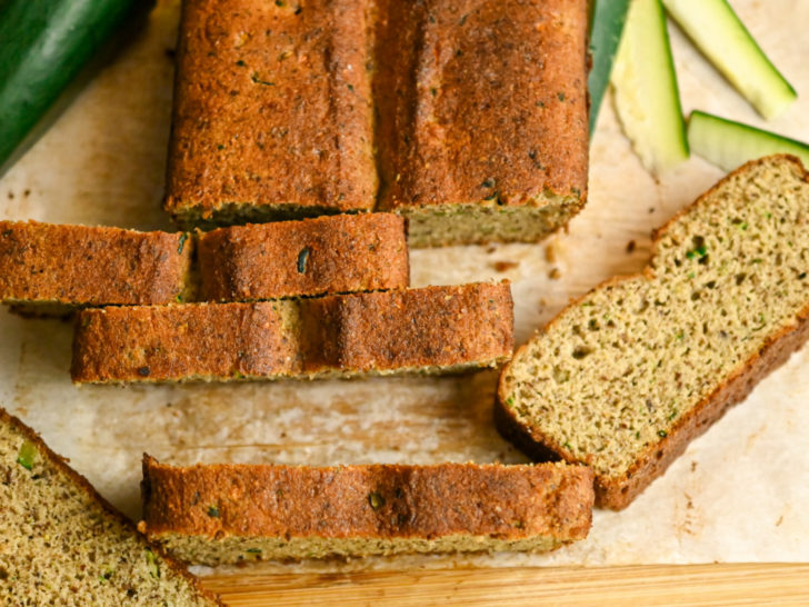 keto high fiber zucchini bread sliced