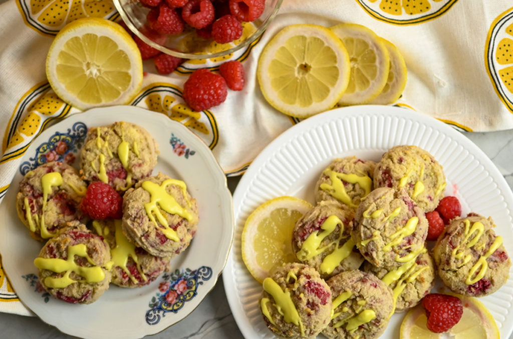 low carb raspberry lemon cookies served