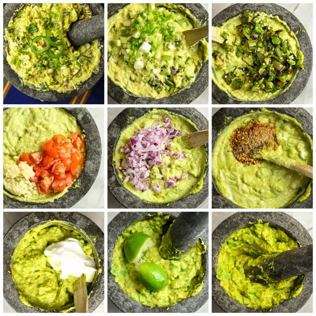 process pictures for a spicy jalapeño guacamole recipe