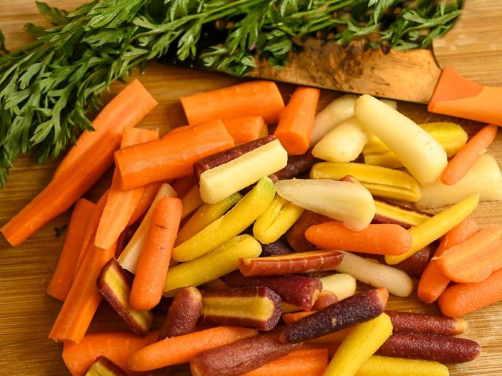 carrots on a wood cutting board chopped (1)