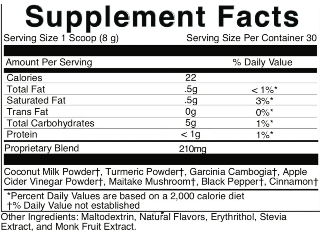 Bravenly Gold Nutrition Facts