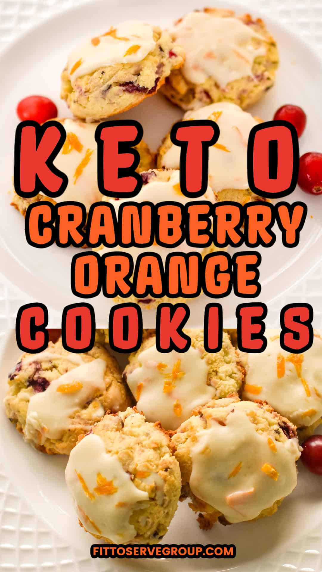 Keto Cranberry Orange Cookies, Sugar-Free & Gluten-Free
