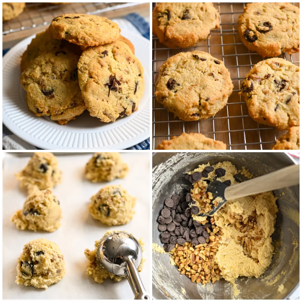 Keto chocolate chip cookies process pictures