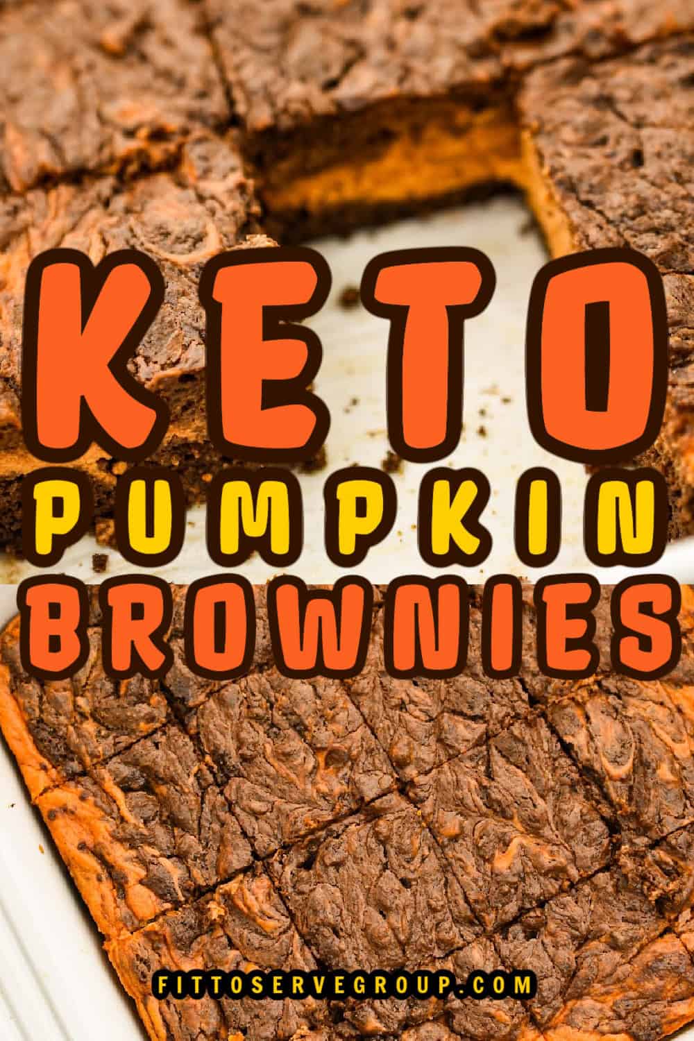 Keto Pumpkin Brownies With Cheesecake Swirl, Gluten-Free & Sugar-Free