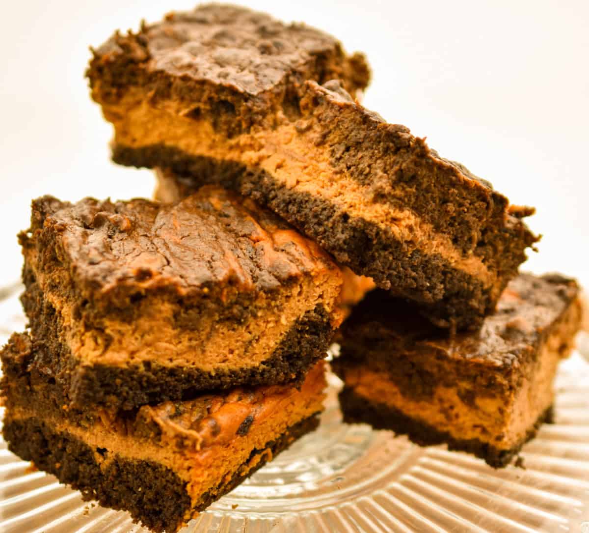 Stacked Keto Pumpkin Brownies