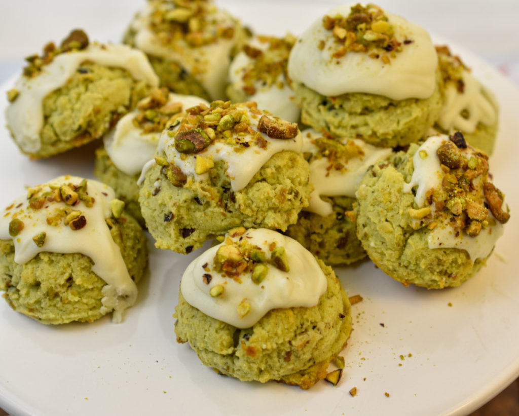 low carb pistachio cookies made with coconut flour