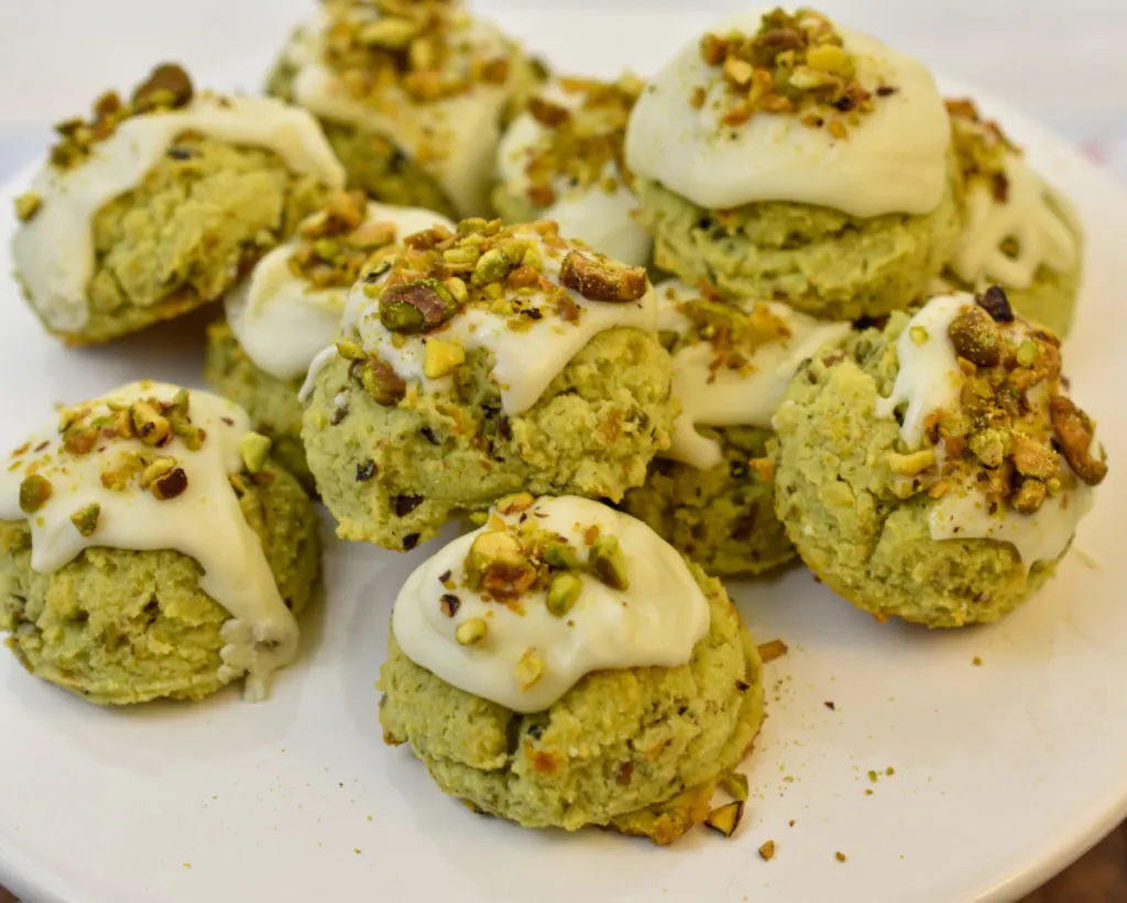 low carb pistachio cookies made with coconut flour