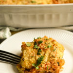 Keto-friendly chicken parmesan casserole served