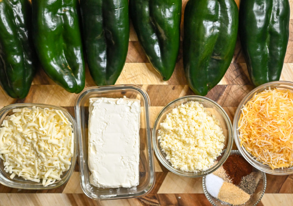 Keto poblano three cheese stuffed peppers ingredients