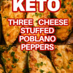 Keto Three Cheese Stuffed Poblano Peppers