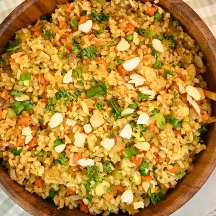 keto cauliflower rice pilaf