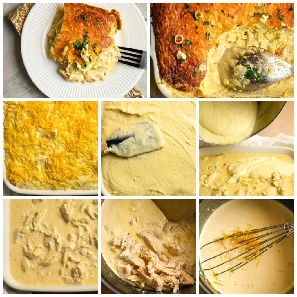 keto chicken cornbread casserole process pictures