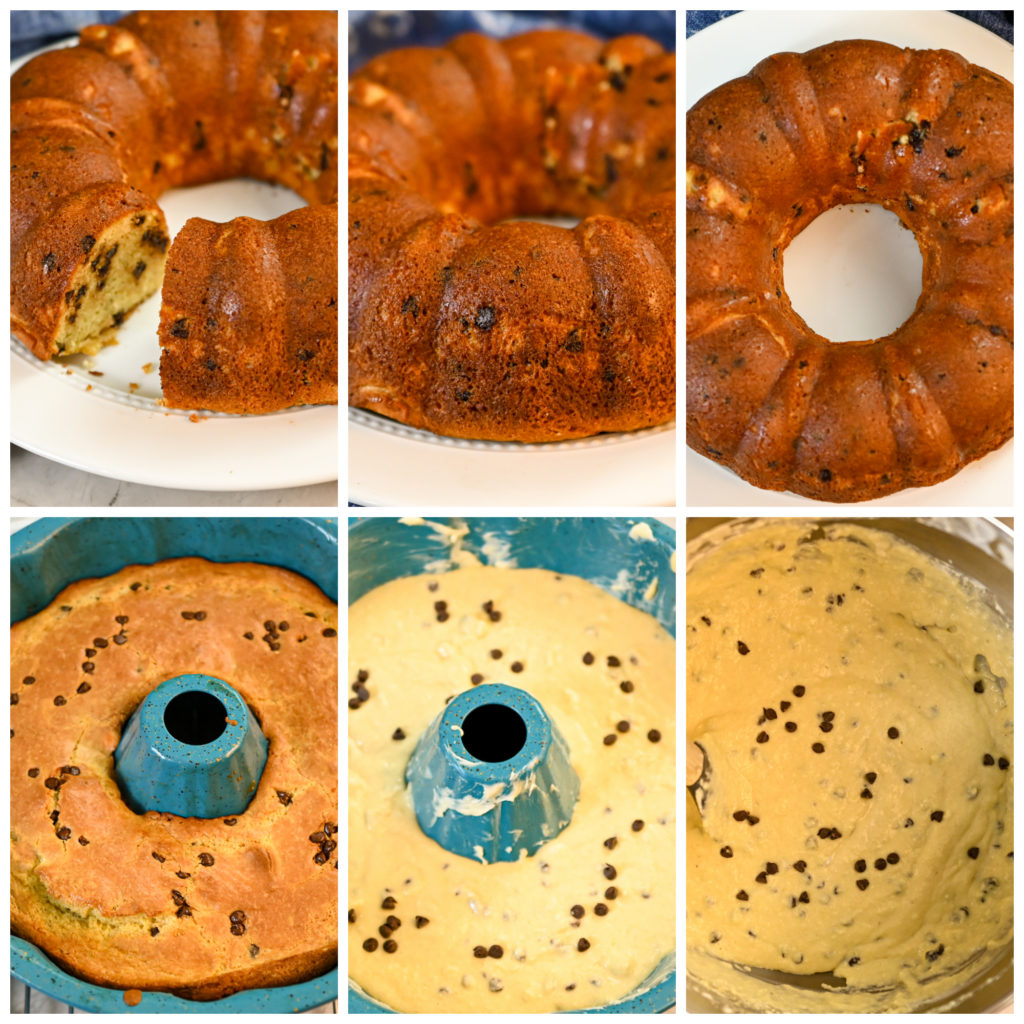 keto chocolate chip bundt cake process pictures