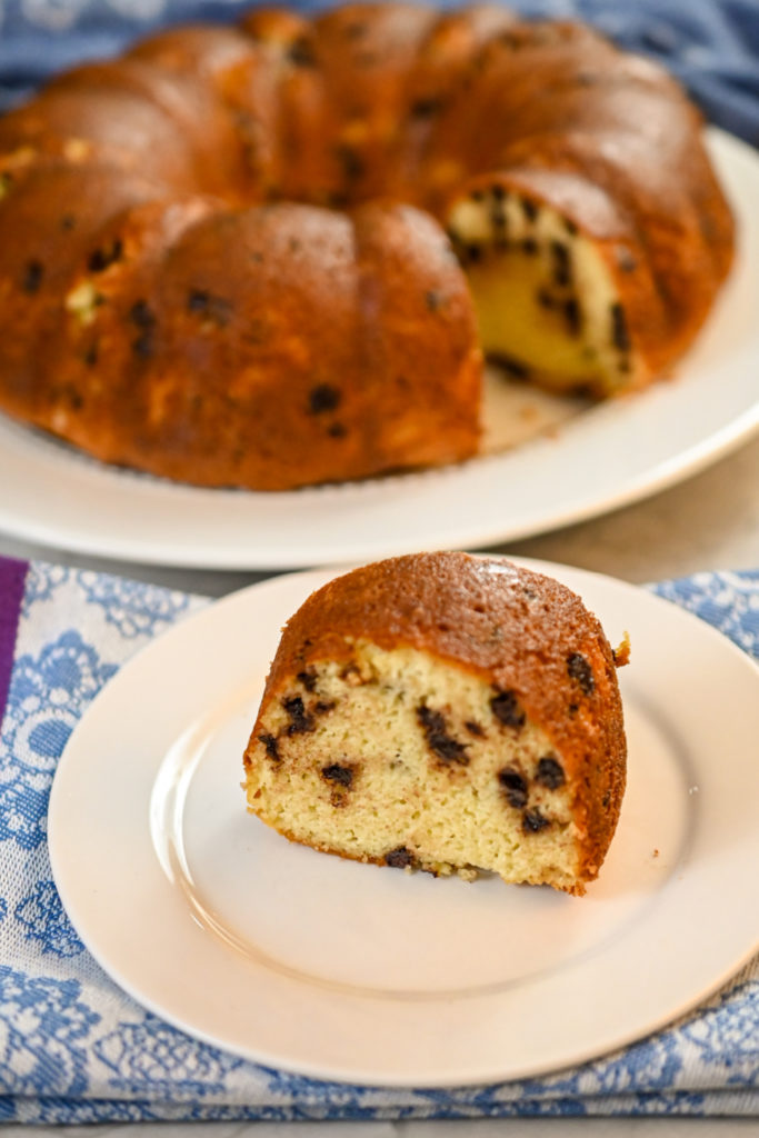 Low Carb Chocolate Chip Sour Cream Bundt Cake