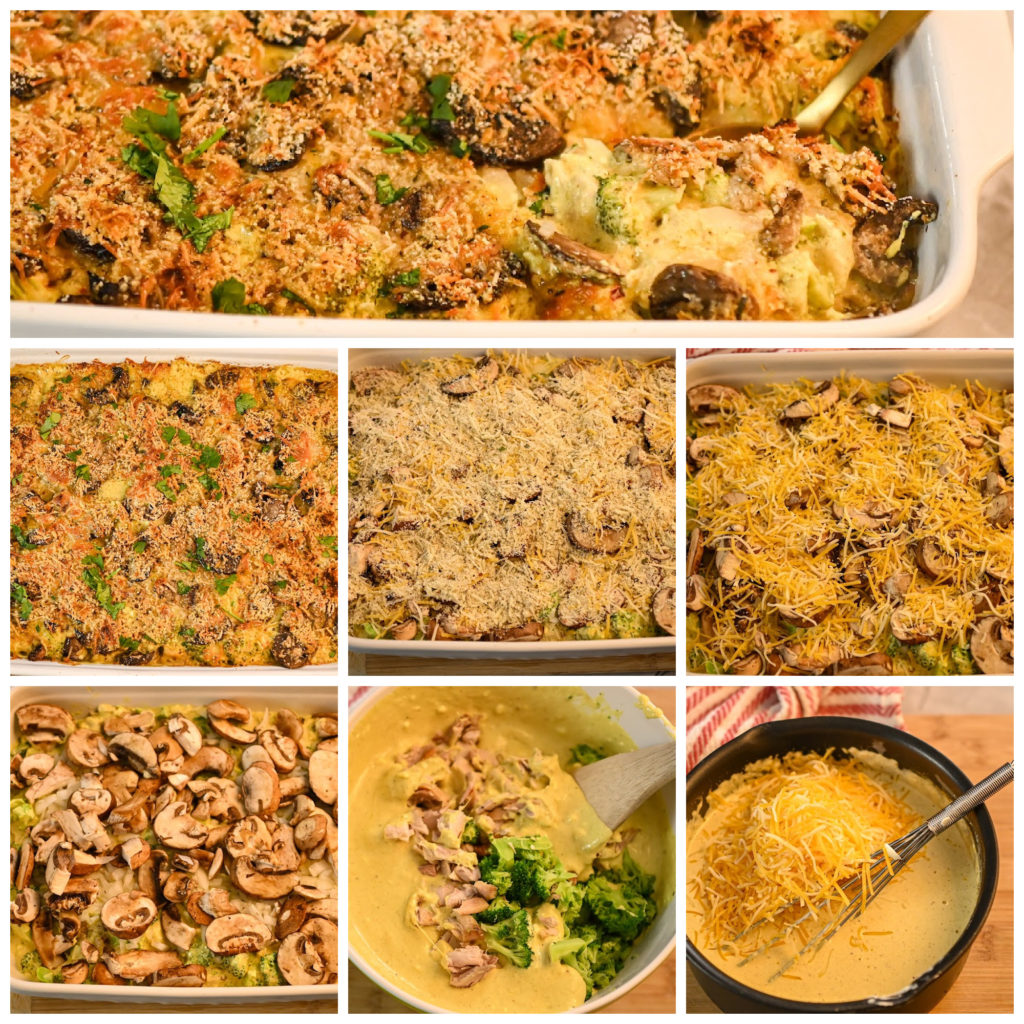 keto chicken Divan casserole process pictures