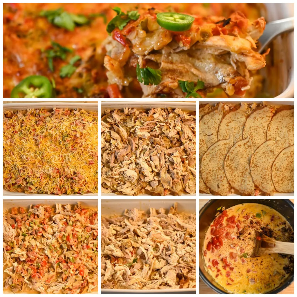 keto king ranch chicken casserole process pictures