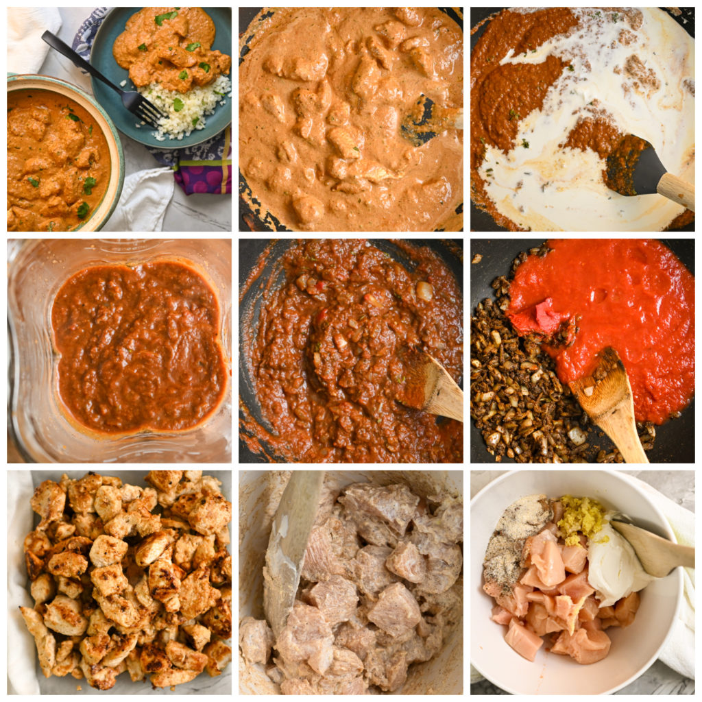 keto butter chicken process pictures