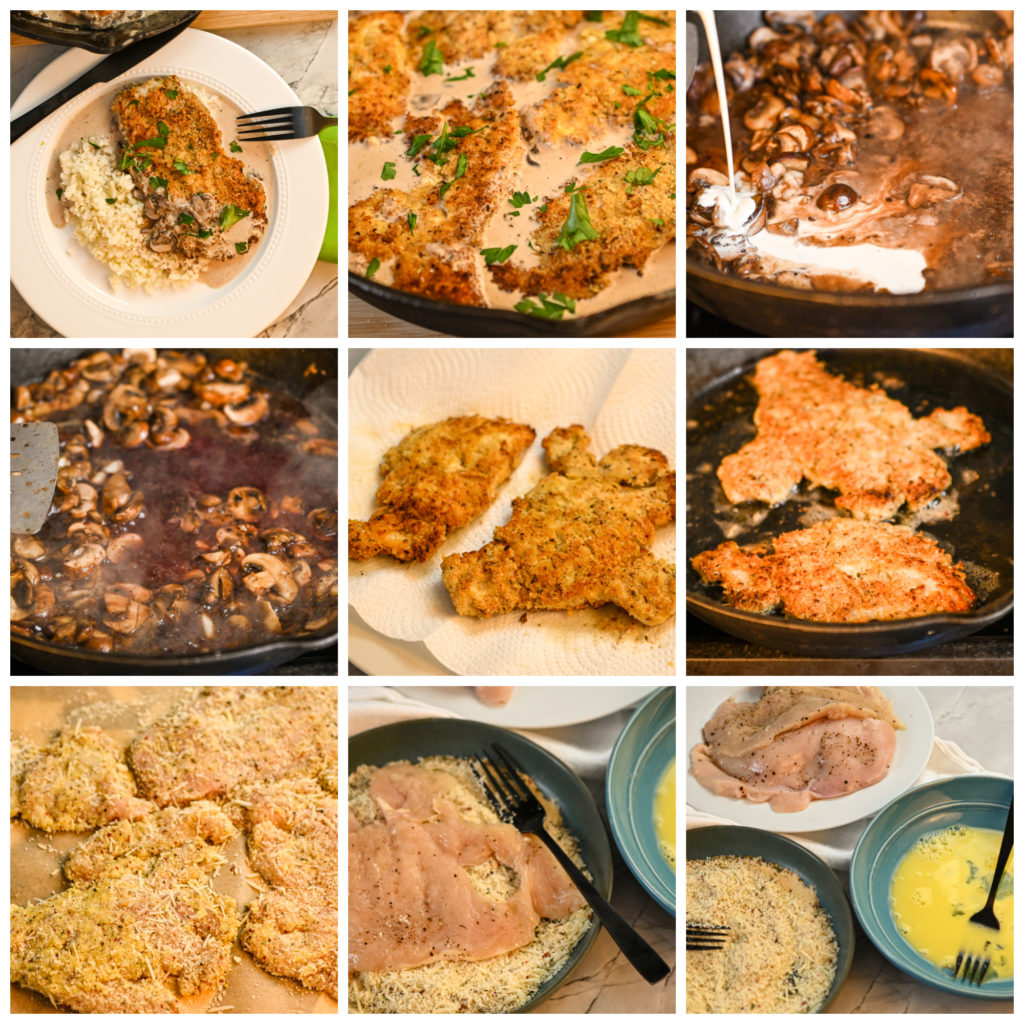 keto chicken marsala process pictures