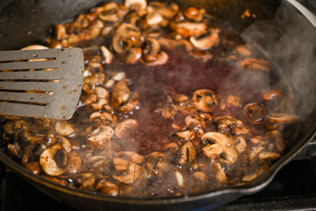 keto-friendly marsala sauce being prepared