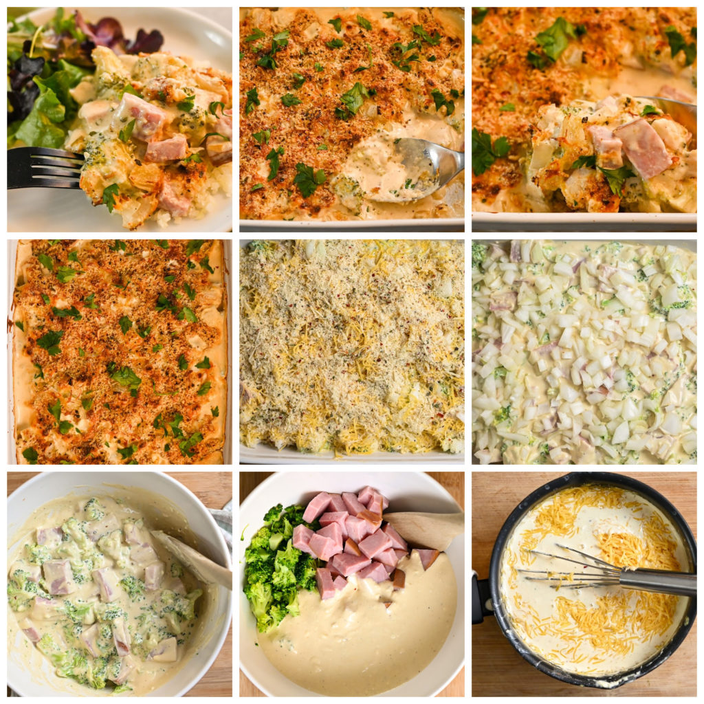 keto ham casserole process pictures