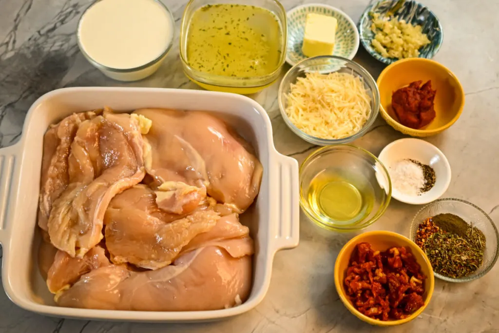 Ingredients needed for Keto Marry Me Chicken
