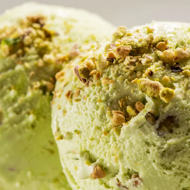 keto pistachio ice cream recipe card image
