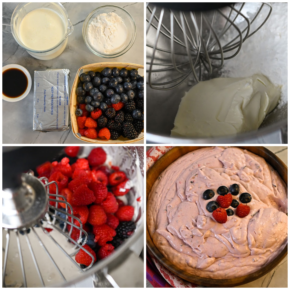 Keto Mixed Berry Cheesecake Fluff Process Pictures