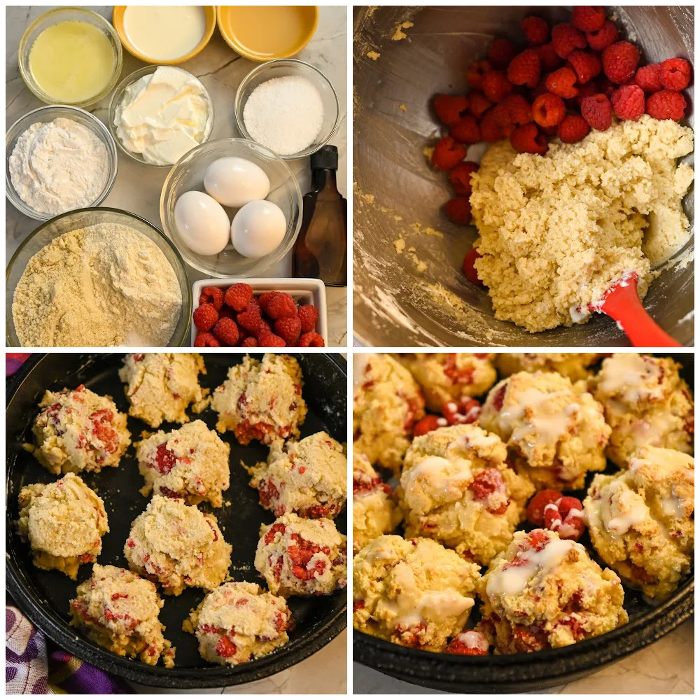 Keto Raspberry Biscuits Process Pictures