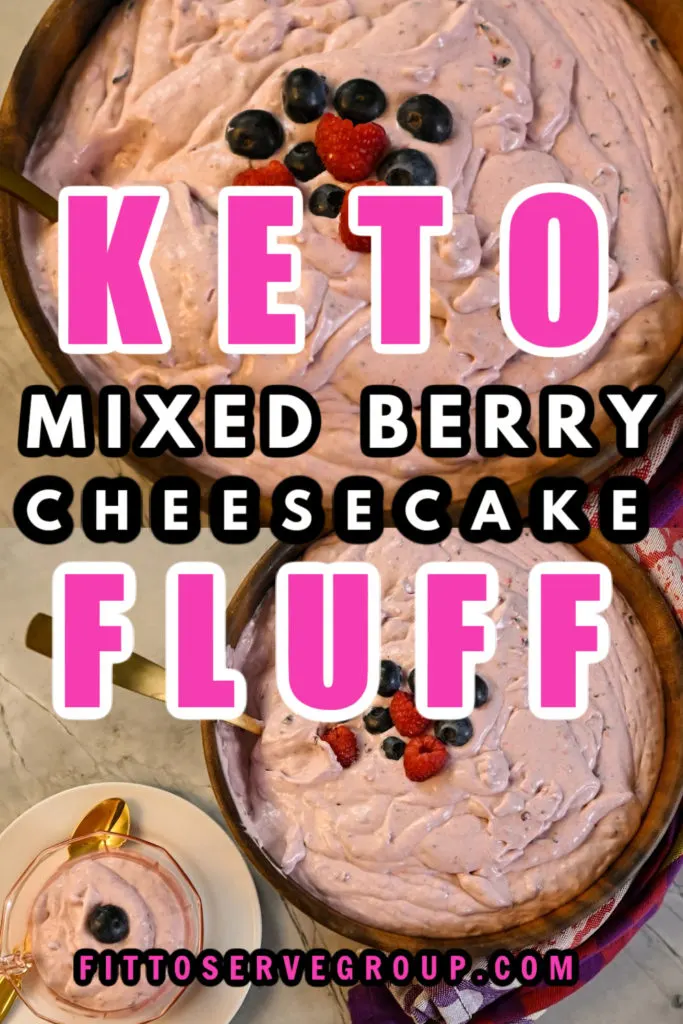 Keto Mixed Berry Cheesecake Fluff ready and served