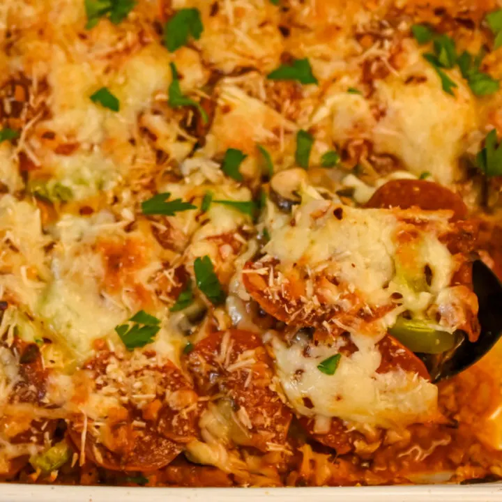 keto pizza casserole recipe image