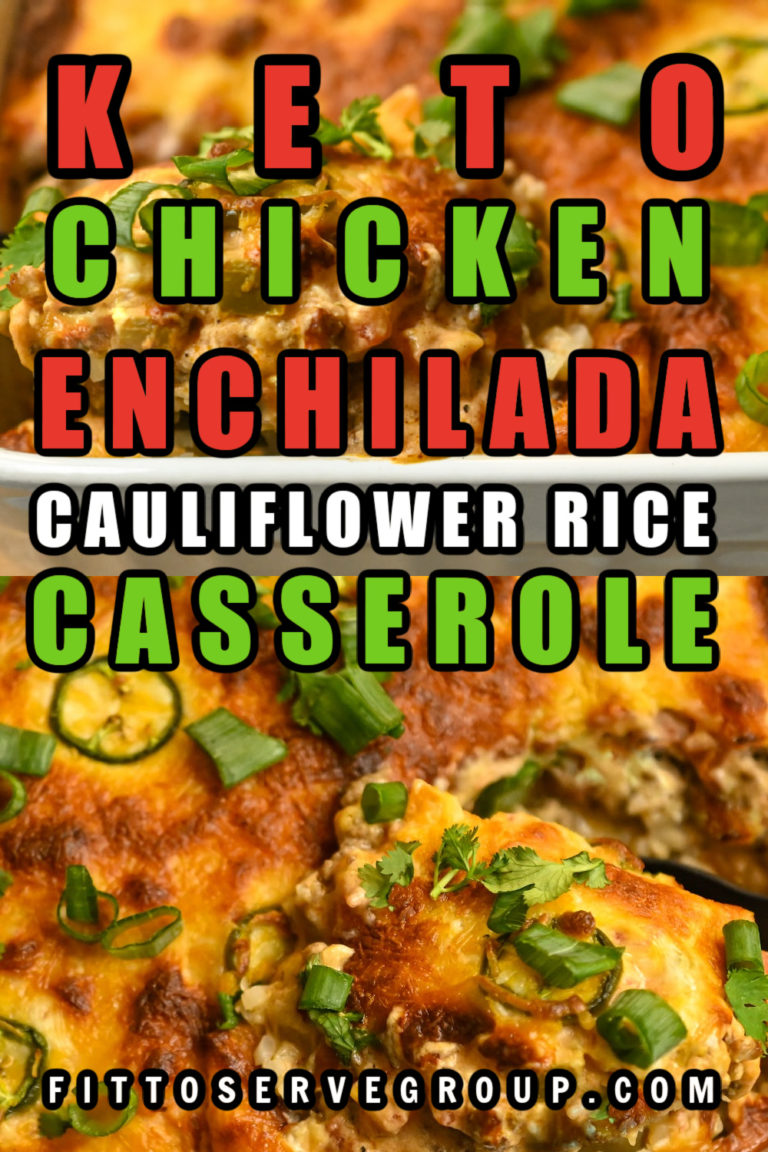Keto Chicken Enchilada Cauliflower Rice Casserole · Fittoserve Group