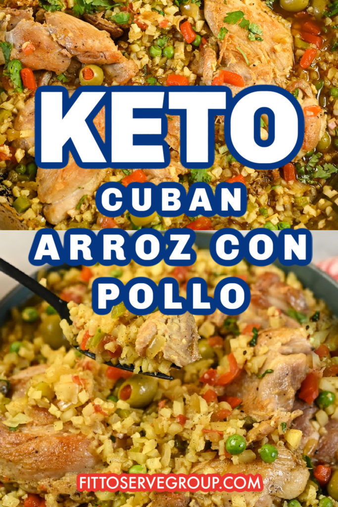 Keto Cuban arroz con pollo chicken and cauliflower rice