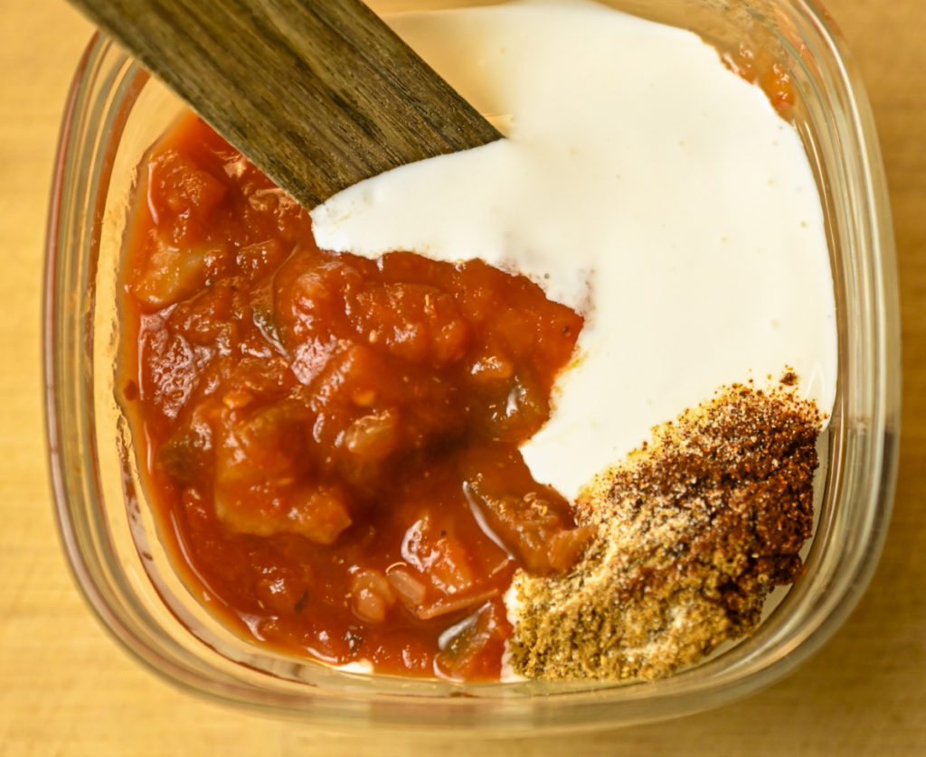 creamy enchilada sauce being made