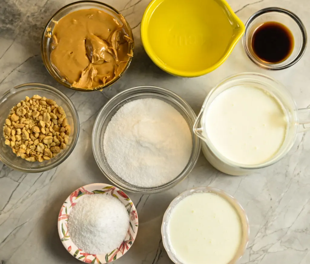 ingredients needed to make a keto peanut butter ice cream
