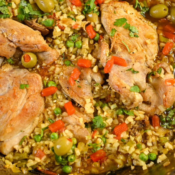 keto arroz con pollo (chicken and cauliflower rice)