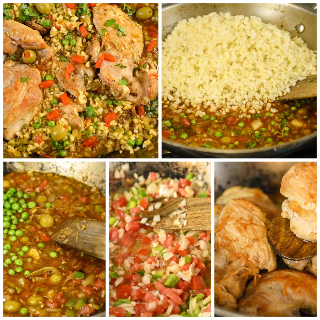 keto arroz con pollo process pictures