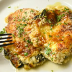 keto-friendly chicken Florentine casserole served
