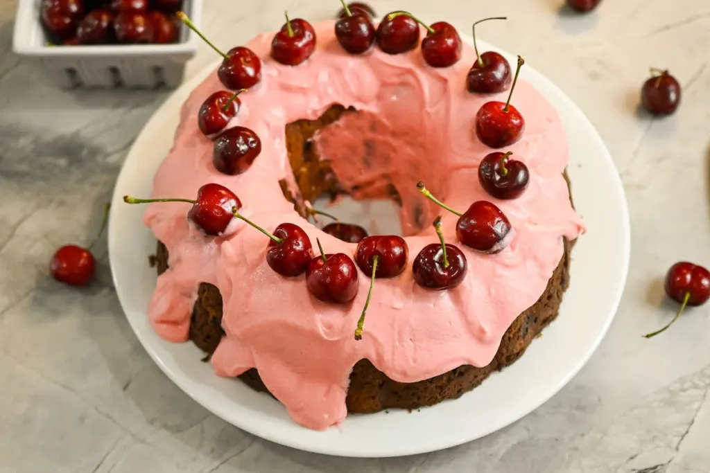 low-carb cherry bundt cake