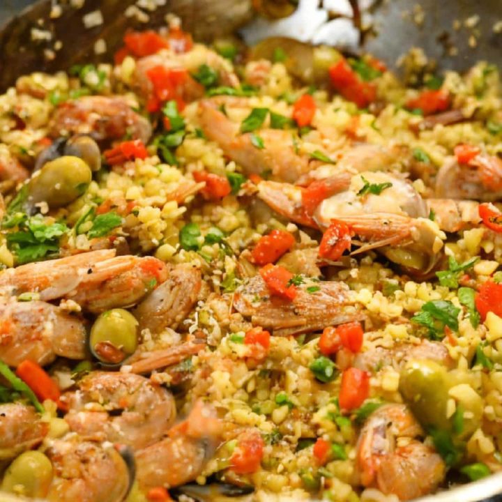 Keto Paella With Cauliflower Rice (Gluten-Free)