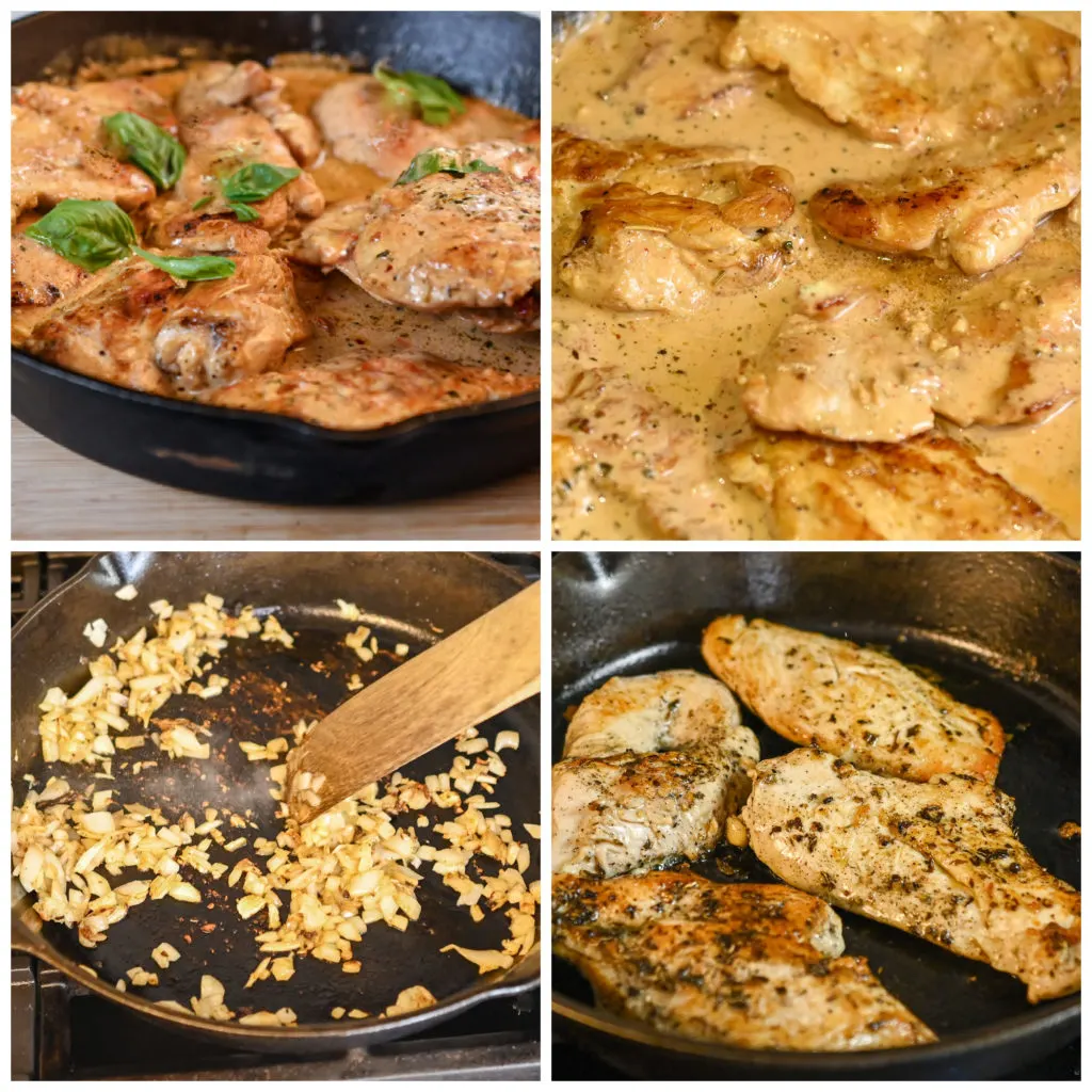 Easy keto Boursin Chicken process pictures