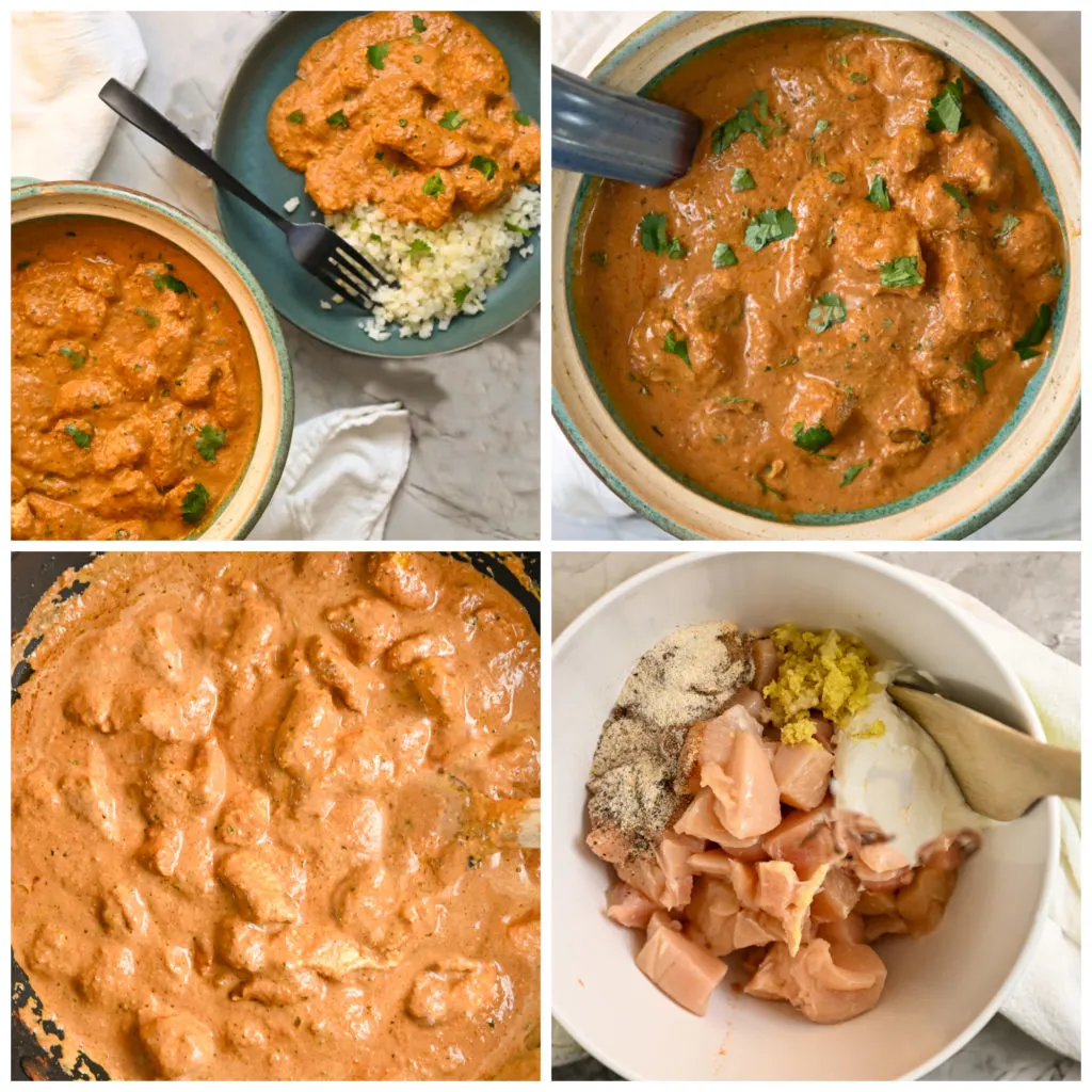 Easy keto Thai red curry chicken process pictures