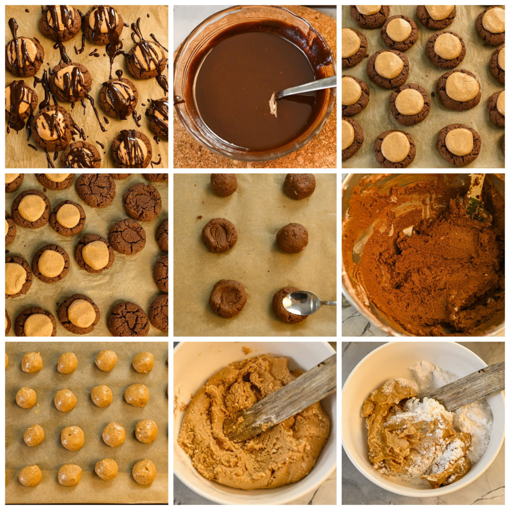 Keto buckeye cookies process pictures